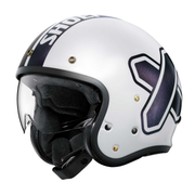 Shoei J.O2 2 TC-6 Open Face Motorcycle Helmet - Cross Logo White