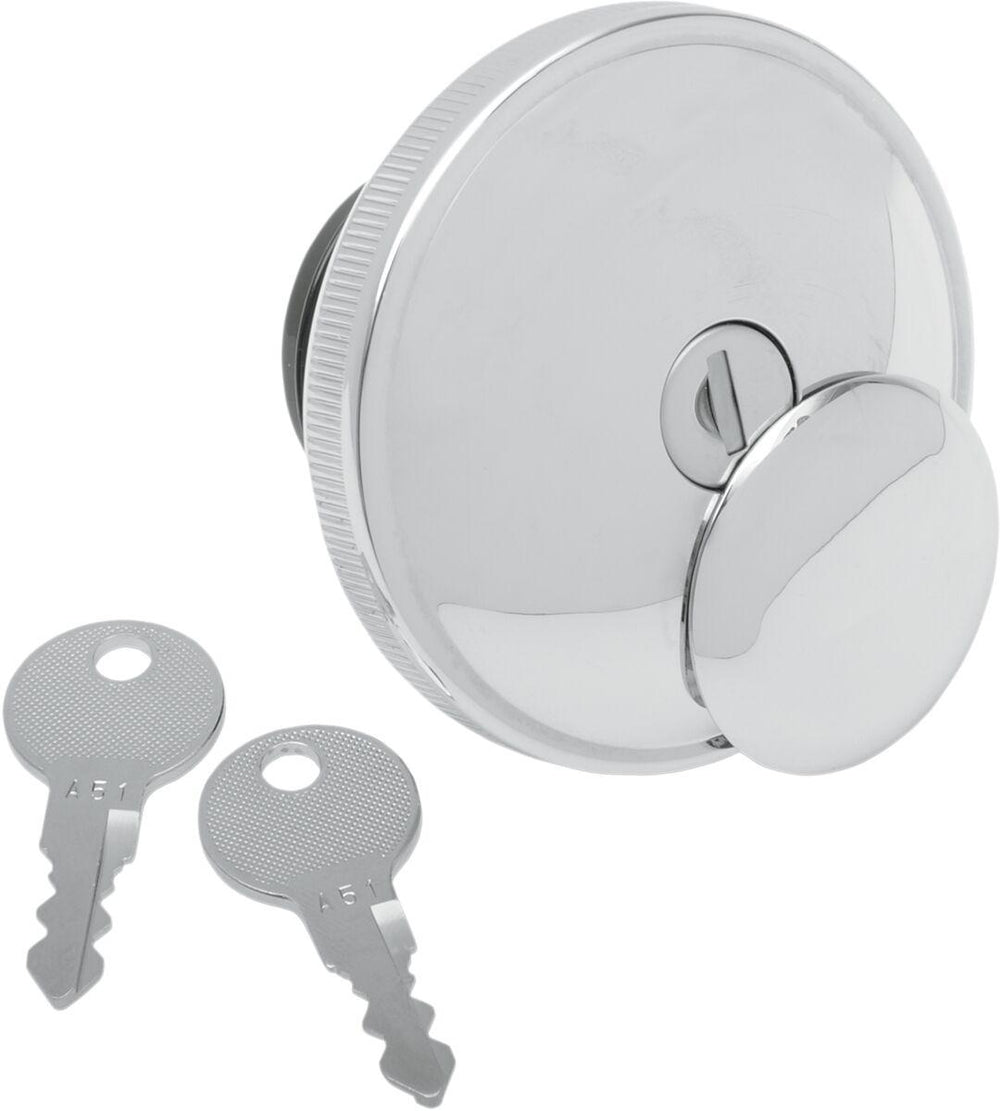 Drag Specialties Screw-In Locking Fuel Cap For Harley Davidson FLD 1690 2012-2013 - Chrome