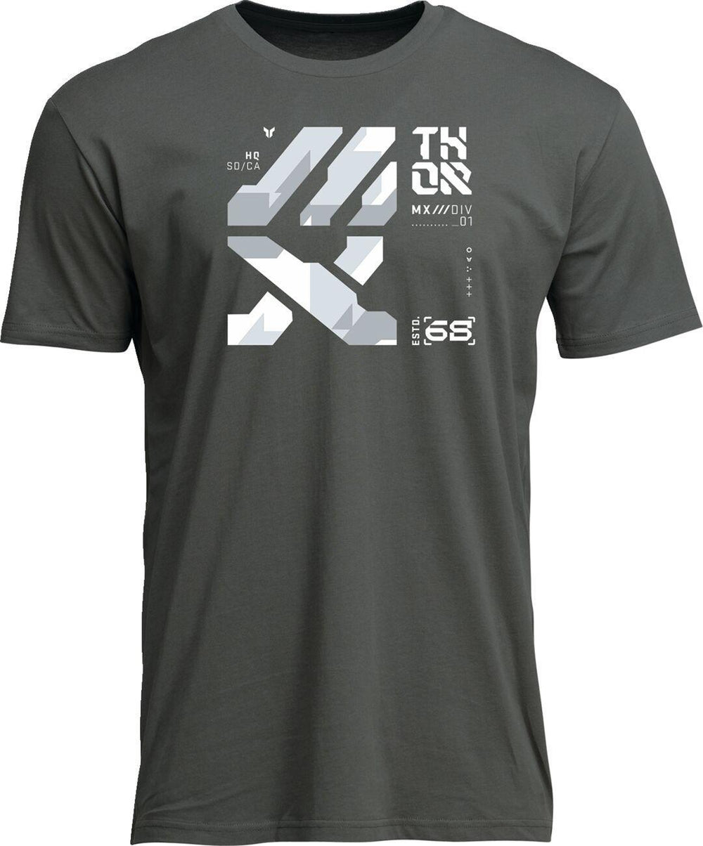 Thor Mens Adult Forge T-Shirt - Charcoal Light Blue White