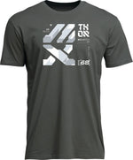 Thor Mens Adult Forge T-Shirt - Charcoal Light Blue White