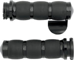 Avon Grips 3-Ring Velvet Air Grips With Throttle Boss For Harley Davidson FLD 1690 2012-2013 - Black