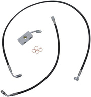 LA Choppers Braided Brake Hose Kit With ABS For Harley Davidson FLDE 1750 ABS 2018-2020 Front 15" - 17" - Black