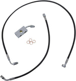 LA Choppers Braided Brake Hose Kit With ABS For Harley Davidson FLDE 1750 ABS 2018-2020 Front 12" - 14" - Black