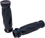 Pro-One Custom Twisted Rubber Grips For Harley Davidson FLDE 1750 ABS 2018-2020 - Black