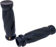 Pro-One Custom Twisted Rubber Grips For Harley Davidson FLDE 1750 ABS 2018-2020 - Black