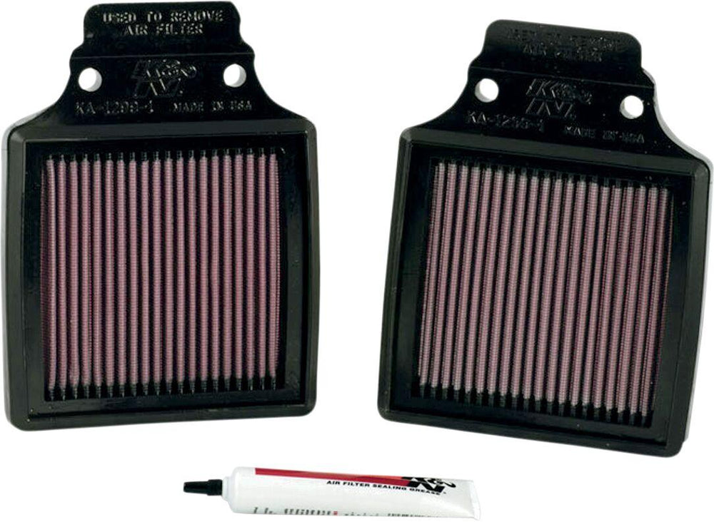 K&N High Flow Air Filter For Kawasaki ZX-12 R 2000-2006 - Black Red