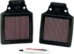 K&N High Flow Air Filter For Kawasaki ZX-12 R 2000-2006 - Black Red