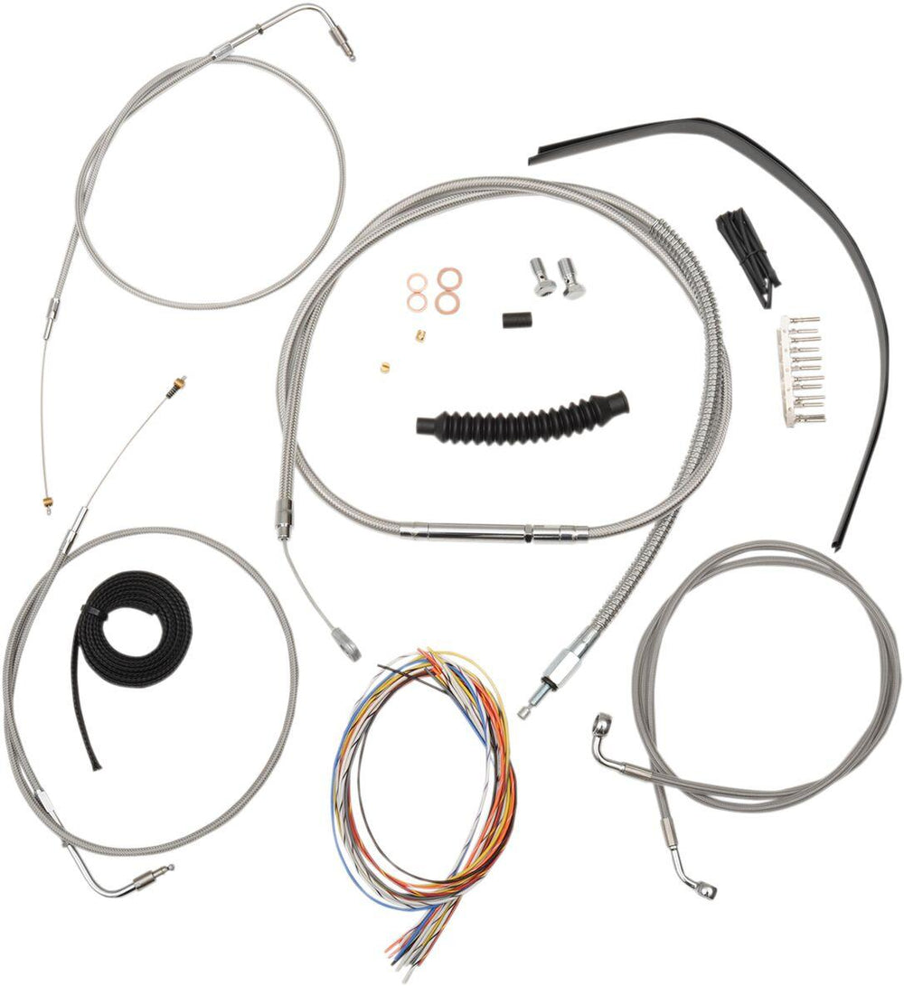 LA Choppers Handlebar Cable/Brake Hose Kit Non-ABS For Harley Davidson FXDB 1584 2012-2013 30.5 cm - 35.5 cm (12" - 14") - Clear-Coated