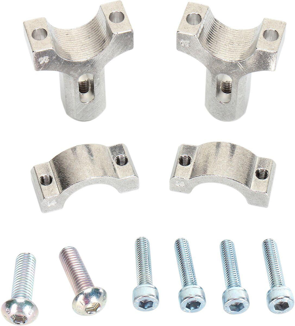 Moose Racing 1-1/8" Mount Clamps for Aluminium Hand Guards - Silver