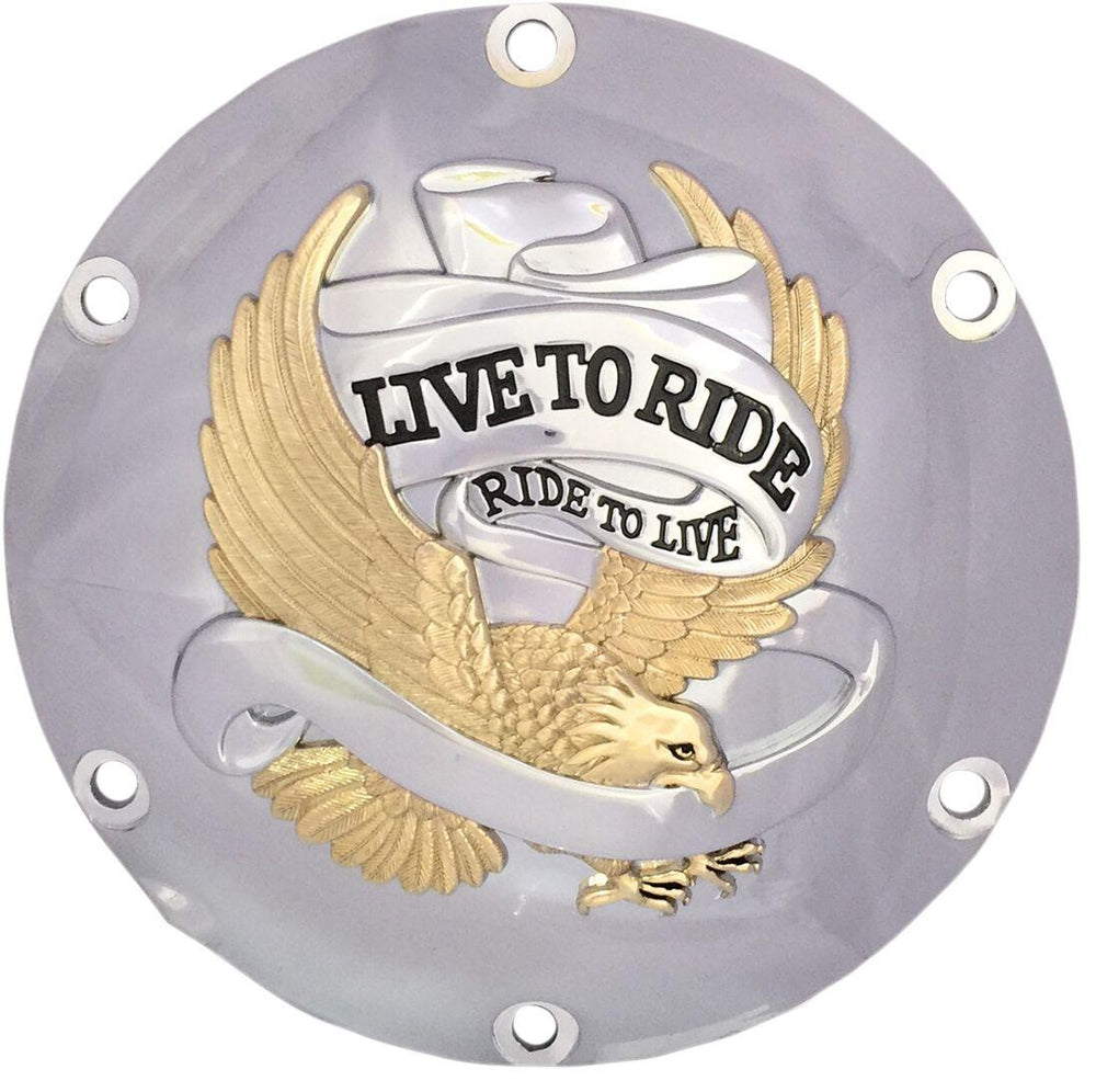 Drag Specialties Live To Ride Derby Cover For Harley Davidson XL 1200 C 2004-2020 - Gold