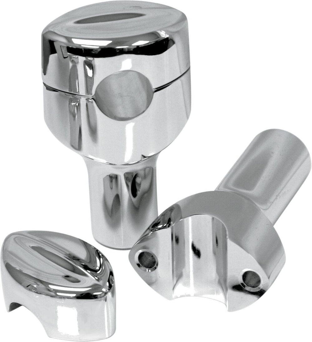 LA Choppers Hefty Straight Handlebar Risers for 1-1/4" Handlebars For Suzuki C 50 2005-2025 76.2 mm (3") - Chrome