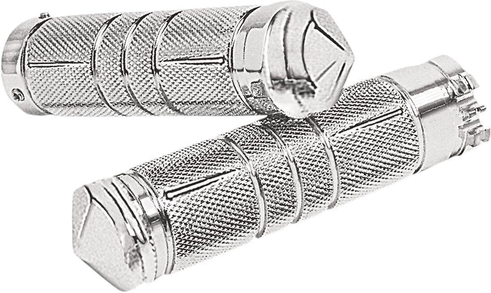 Accutronix Knurled Diamond Custom Grips For Harley Davidson FLD 1690 2012-2013 Cable Diamond Knurled - Chrome