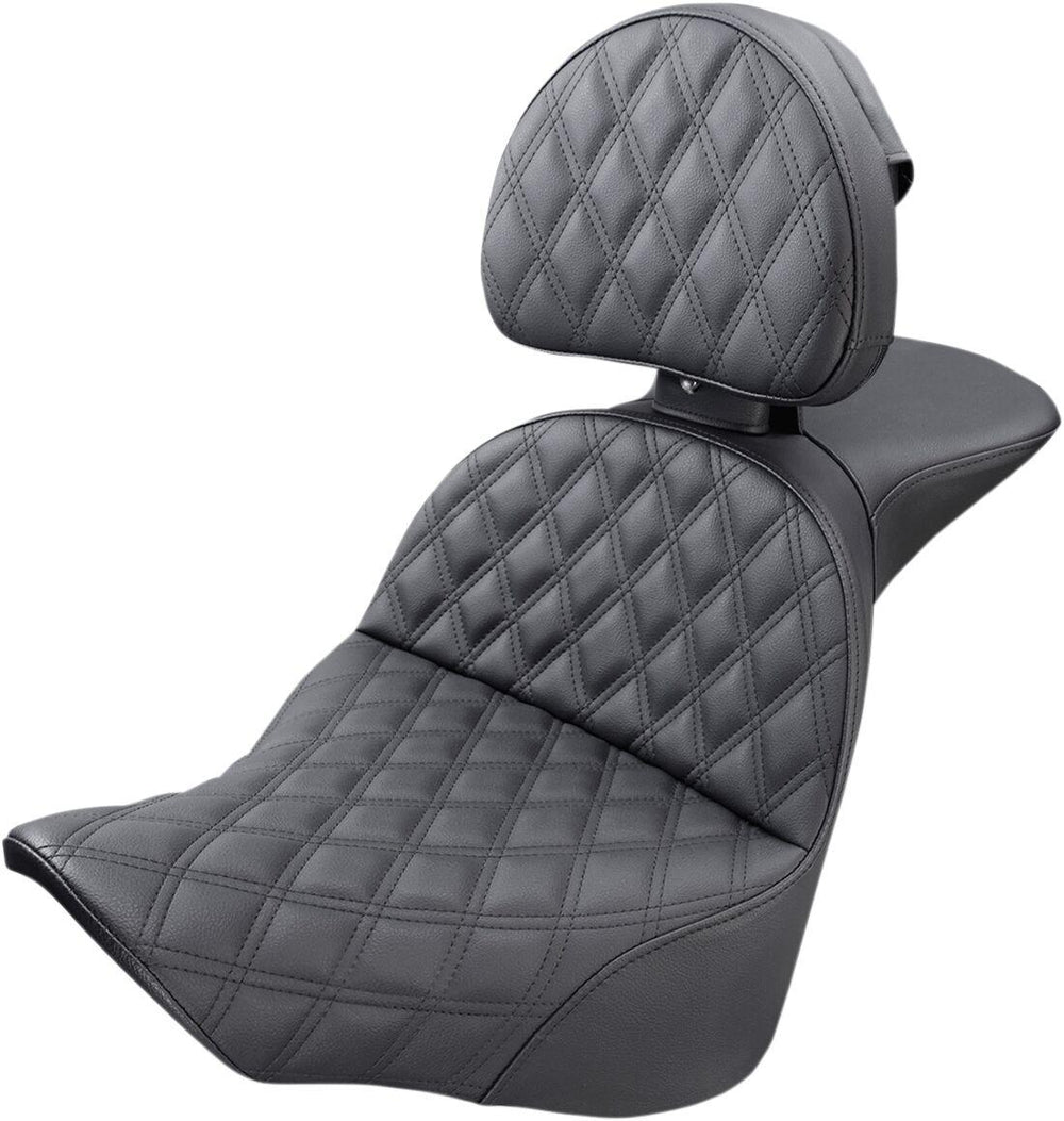 Saddlemen Explorer Lattice Stitch Seat With Backrest For Harley Davidson FLFB 1750 ABS 2018-2020 - Black
