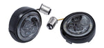 Ciro Fang Front Turn Signal Light Inserts For Harley Davidson FLD 1690 2012-2013 Black Smoke