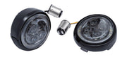 Ciro Fang Front Turn Signal Light Inserts For Harley Davidson FLD 1690 2012-2013 Black Smoke