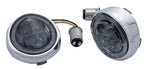 Ciro Fang Front Turn Signal Light Inserts For Harley Davidson FLD 1690 2012-2013 Chrome Smoke