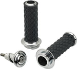 Biltwell Alumicore Grips For 25.4 mm (1") Handlebars - Black Chrome