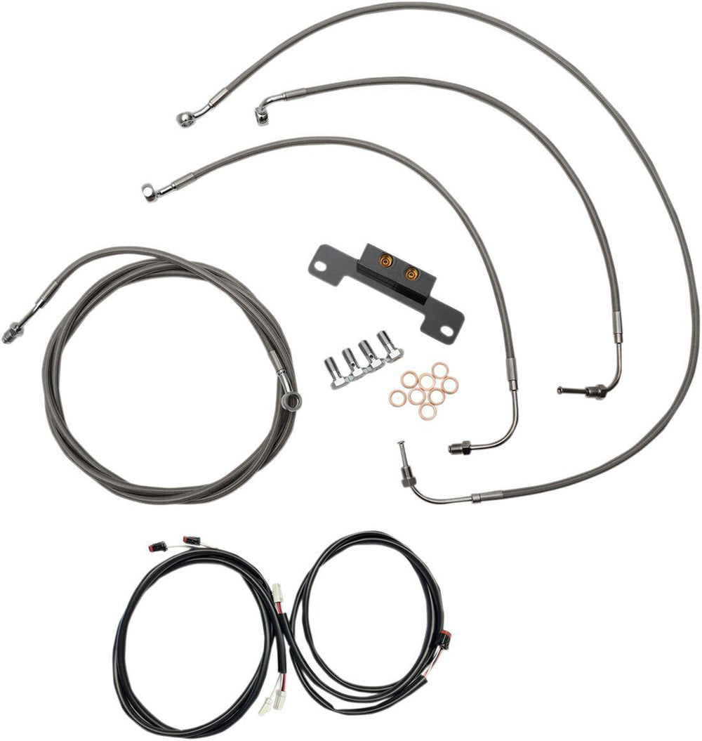 LA Choppers Complete Plug-and-Play Cable Kit For Harley Davidson FLHR 1750 2017-2019 38 cm - 43 cm (15" - 17") - Clear-Coated
