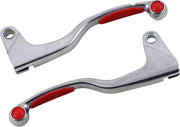 Moose Racing Competition Grip Lever Set For Honda XR100 R 1996-2003 - Red Silver