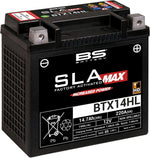 BS Battery SLA Max AGM Battery For Buell 1125 CR 2008-2009 - Black