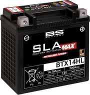 BS Battery SLA Max AGM Battery For Buell 1125 CR 2008-2009 - Black