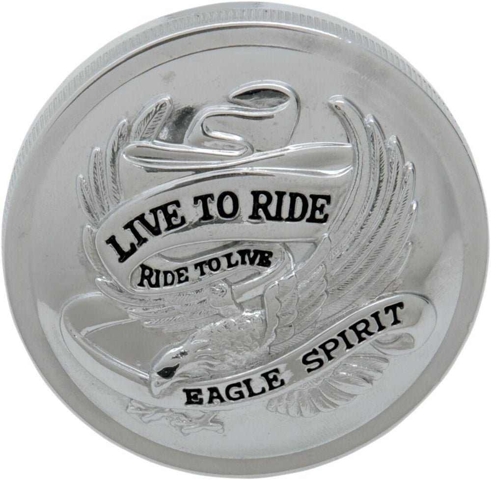 Drag Specialties "Live to Ride" Fuel Cap For Harley Davidson FLH 1340 1984 - Chrome