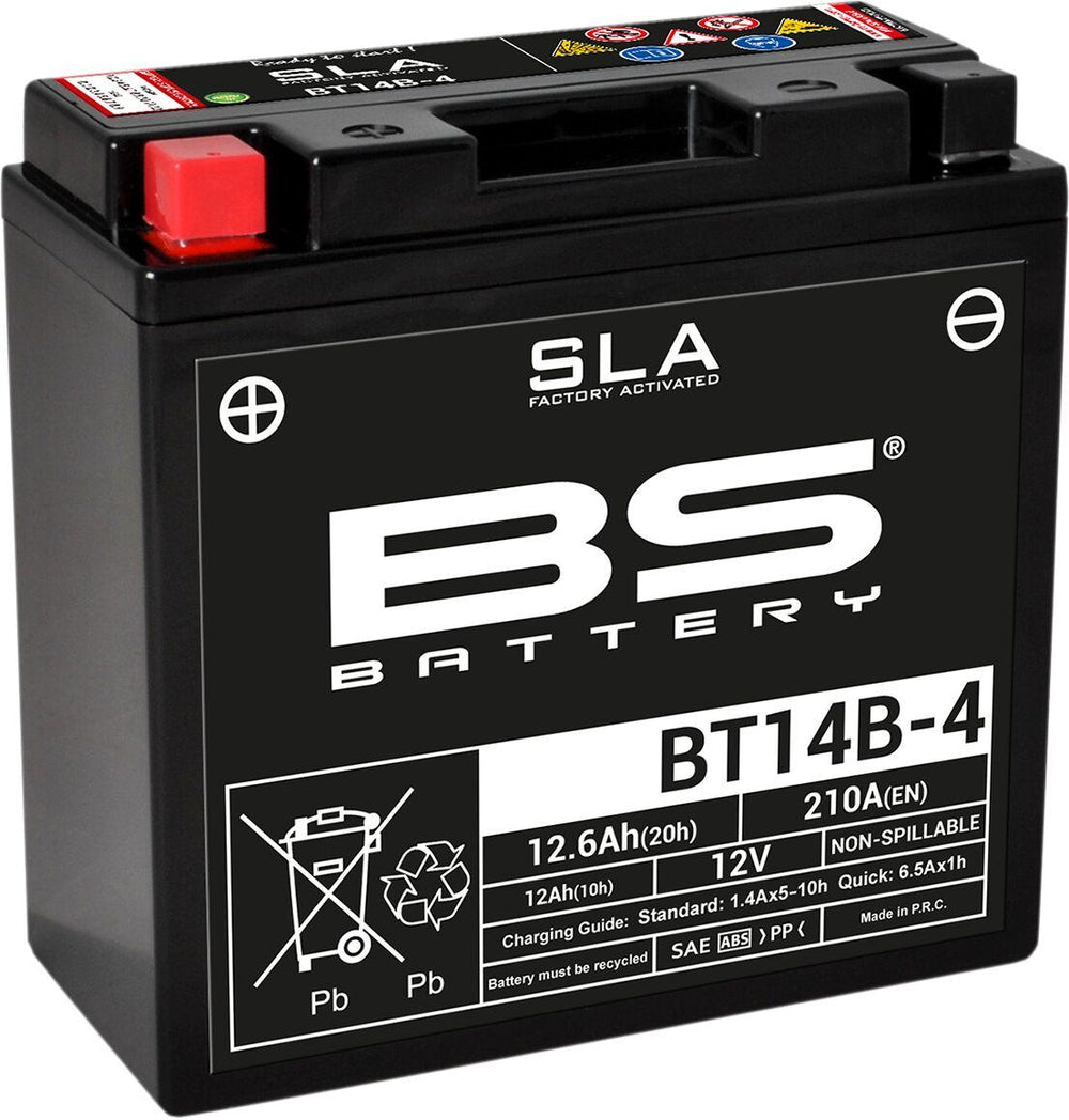BS Battery SLA AGM Battery For Yamaha BT 1100 2002-2006 - Black