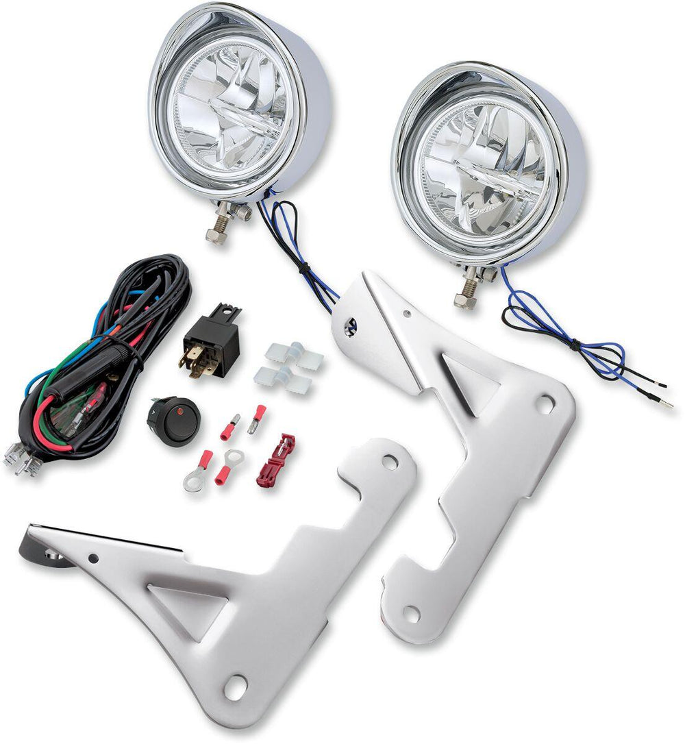 Show Chrome 3.5" LED Driving Light Kit For Harley Davidson FLHT 1340 1996-1998