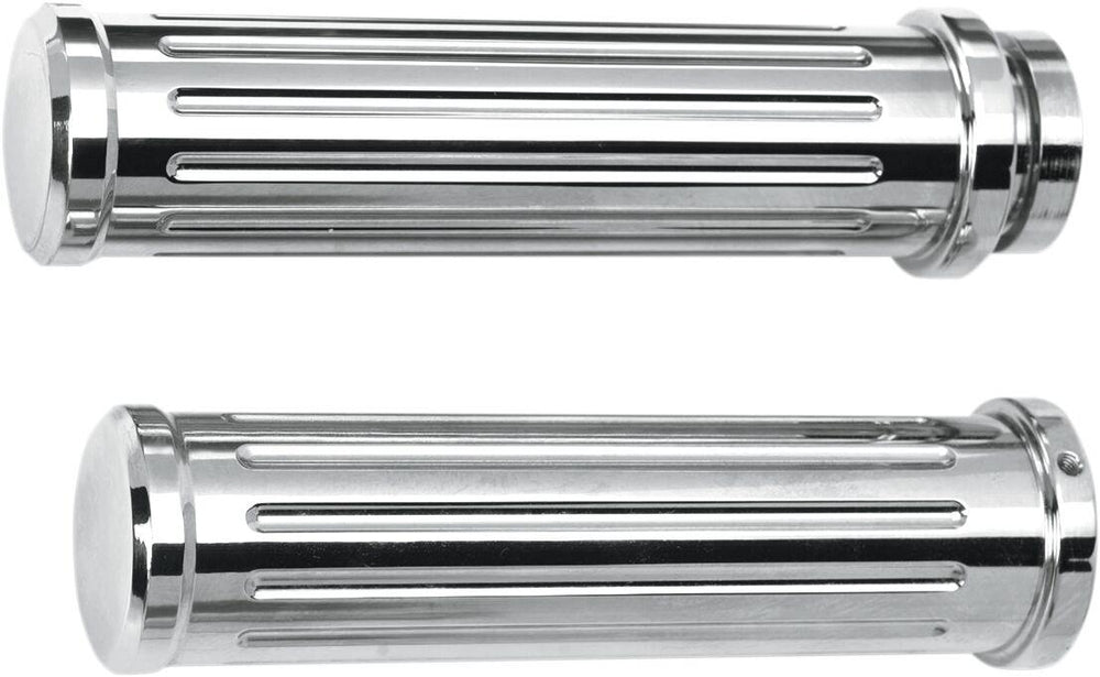 Pro-One Ball-Milled Billet Grips For Harley Davidson FLD 1690 2012-2013 - Chrome