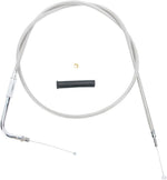 Drag Specialties Stainless Braided Throttle Cable For Harley Davidson FL 1200 1974-1977 122 cm (48") - Silver Unfinished