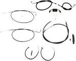 LA Choppers Complete Black Vinyl Braided Handlebar Cable/Brake Hose Kit ABS For Harley Davidson XL1200C 2014-2019 Standard - Black/Clear-Coated