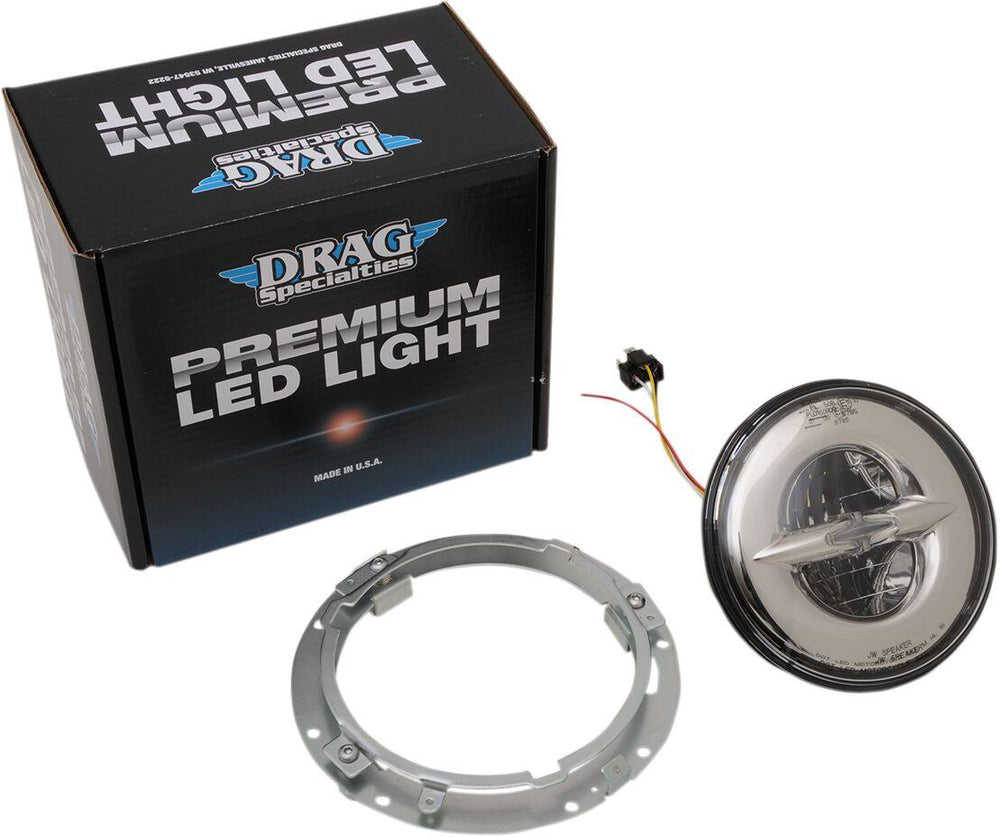 Drag Specialties 7" Reflector Style Headlight For Harley Davidson FLHR 1340 1994-1998 - Chrome
