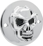 Drag Specialties 3-D Skull Points Cover For Harley Davidson FL 1200 1970-1977 - Chrome