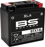 BS Battery SLA AGM Battery For Buell 1125 CR 2008-2009 - Black