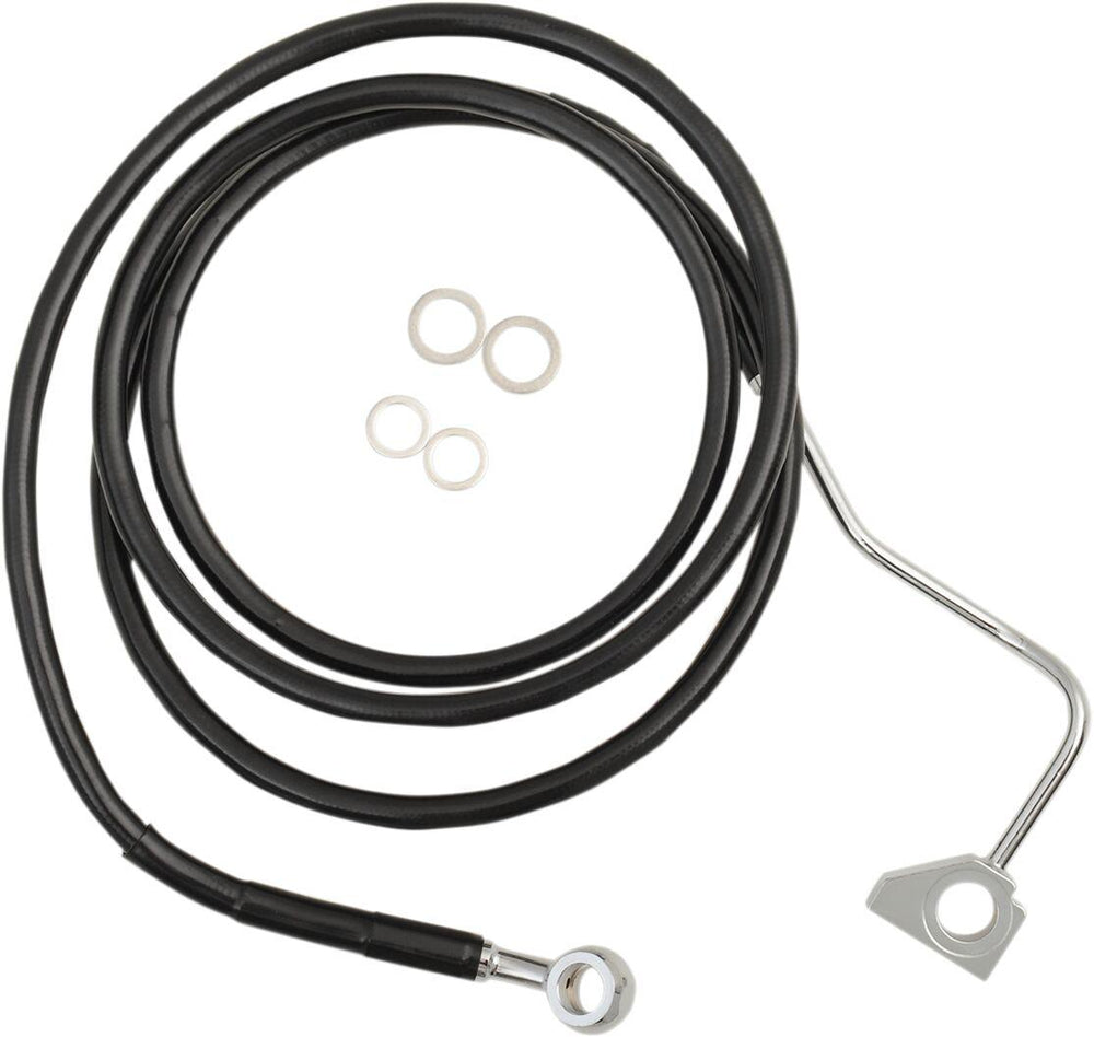 Drag Specialties Extended Length Vinyl Brake Hose Kit For Harley Davidson FLHR 1690 ABS 2014-2016 Front - Black