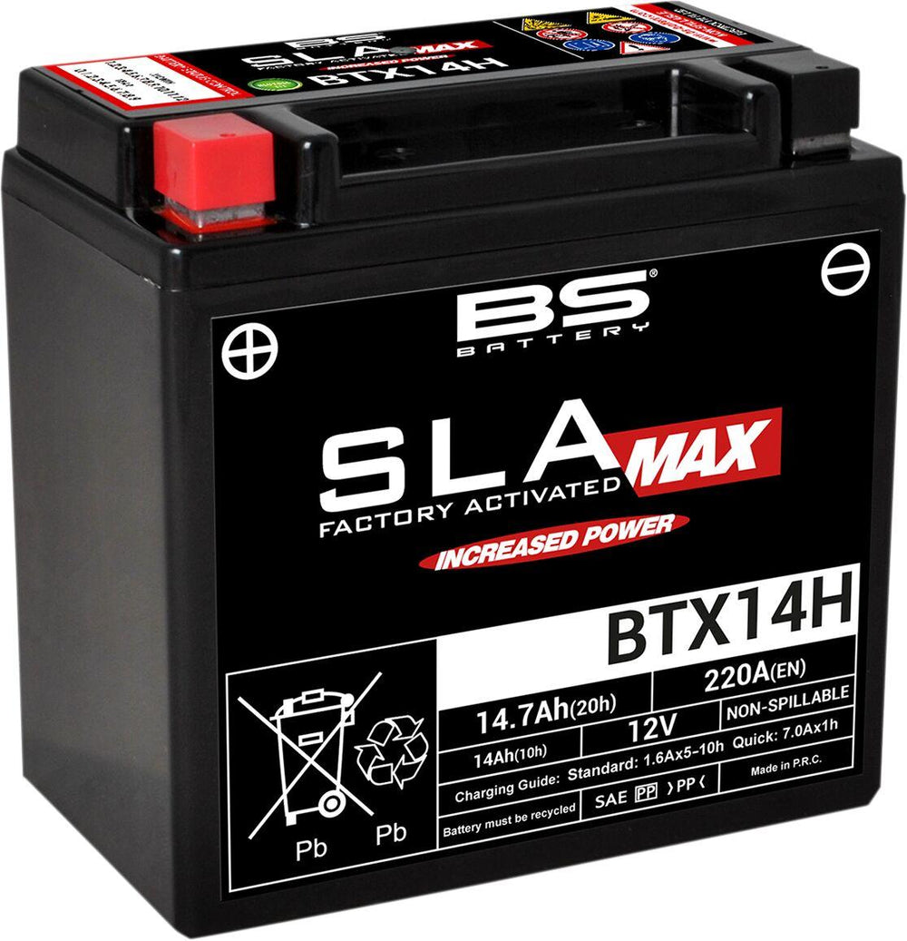 BS Battery SLA Max AGM Battery For Ducati 1098 2007 - Black