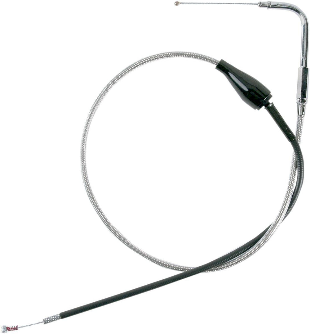 Drag Specialties Stainless Steel Braided Idle Cable For Harley Davidson FLHTCUI 1340 EFI 1996-1998 105.5 cm (41-1 2") - Silver Unfinished