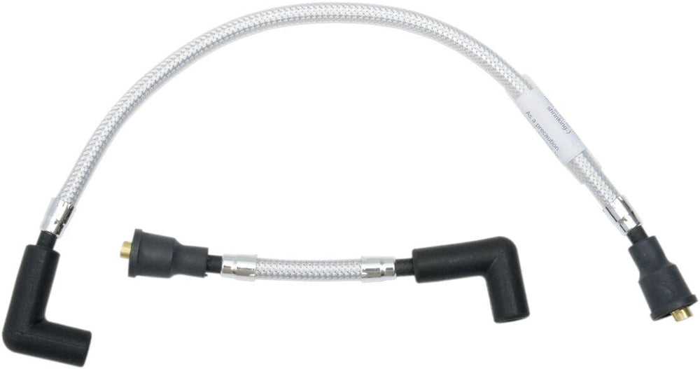 Magnum Shielding Braided Spark Plug Wires For Harley Davidson FL 1200 1977 165 mm (6-1 2") 43 cm (17") - Chrome Silver