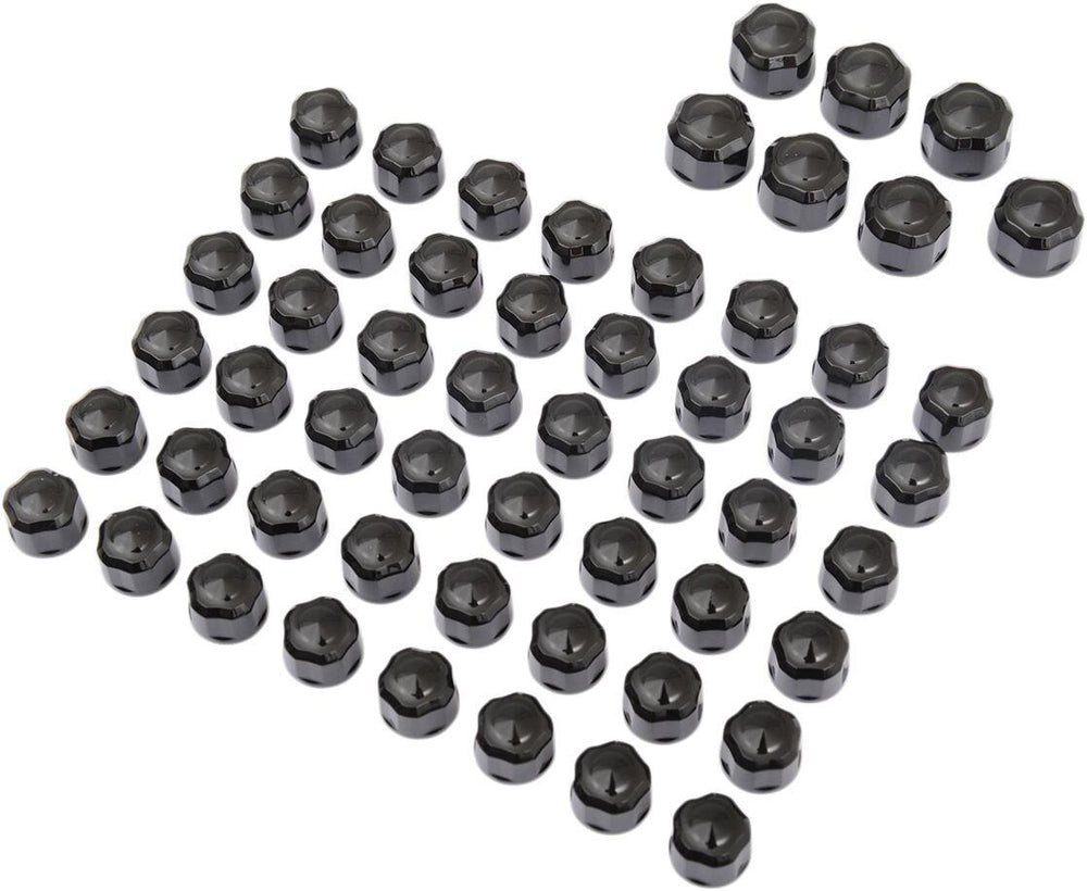 Ciro Engine Bolt Cover Caps For Harley Davidson FLHR 1450 1999-2006 Diamond-Cut/Crown - Black