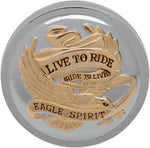 Drag Specialties "Live to Ride" Fuel Cap For Harley Davidson FLH 1340 1984 - Chrome Gold
