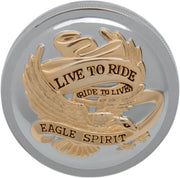 Drag Specialties "Live to Ride" Fuel Cap For Harley Davidson FLH 1340 1984 - Chrome Gold