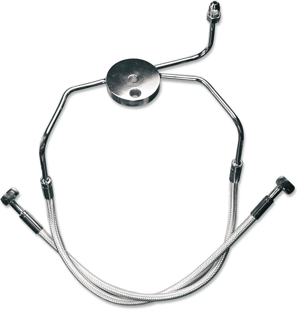 Magnum Shielding Designer Series Front Lower Brake Hose Kit For Harley Davidson FXDL 1340 1996-1998 Front Lower - Chrome Sterling Chromite II