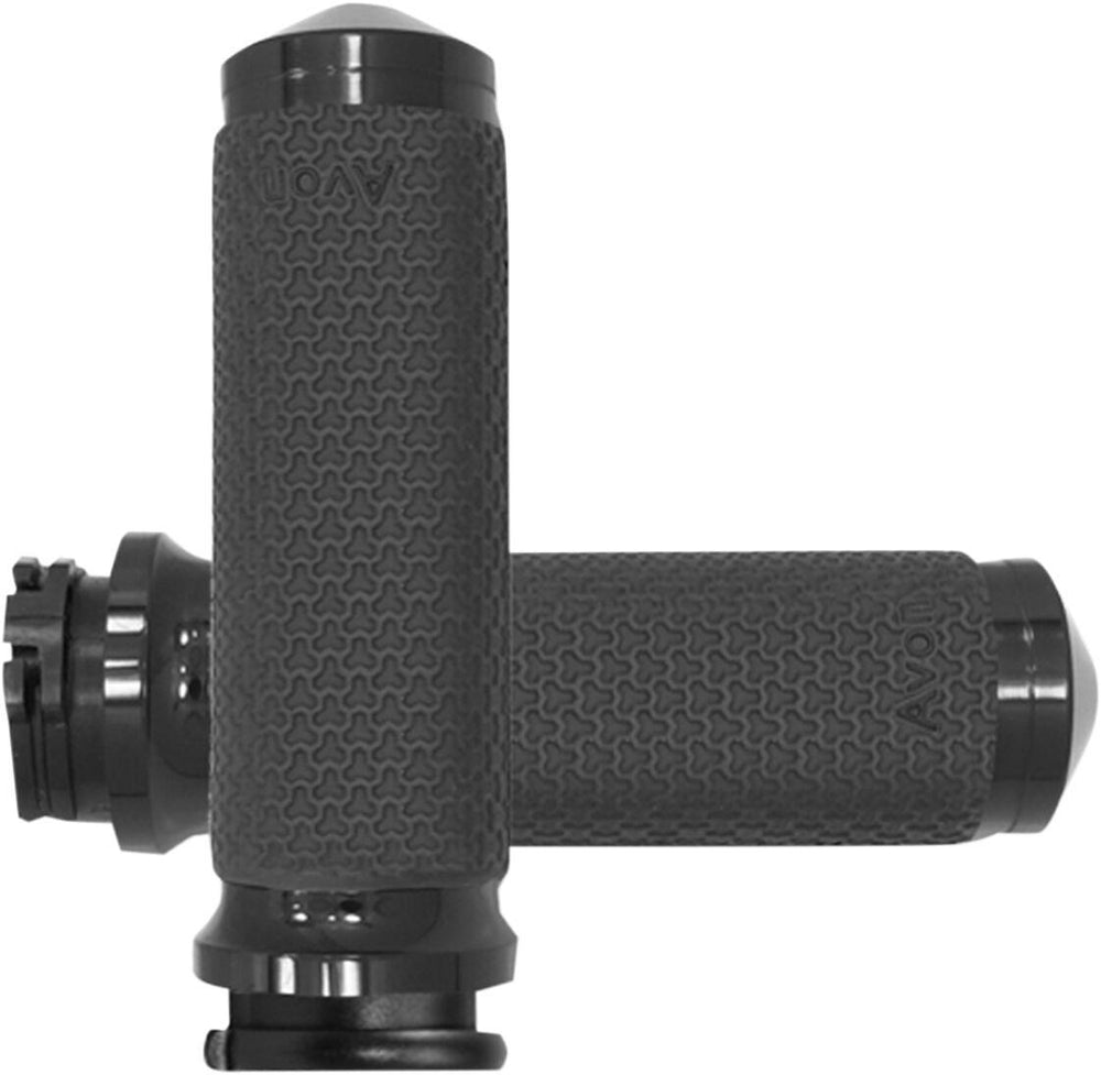 Avon Grips Vibration Dampening Memory Foam Grips For Harley Davidson FLD 1690 2012-2013 Medium - Black