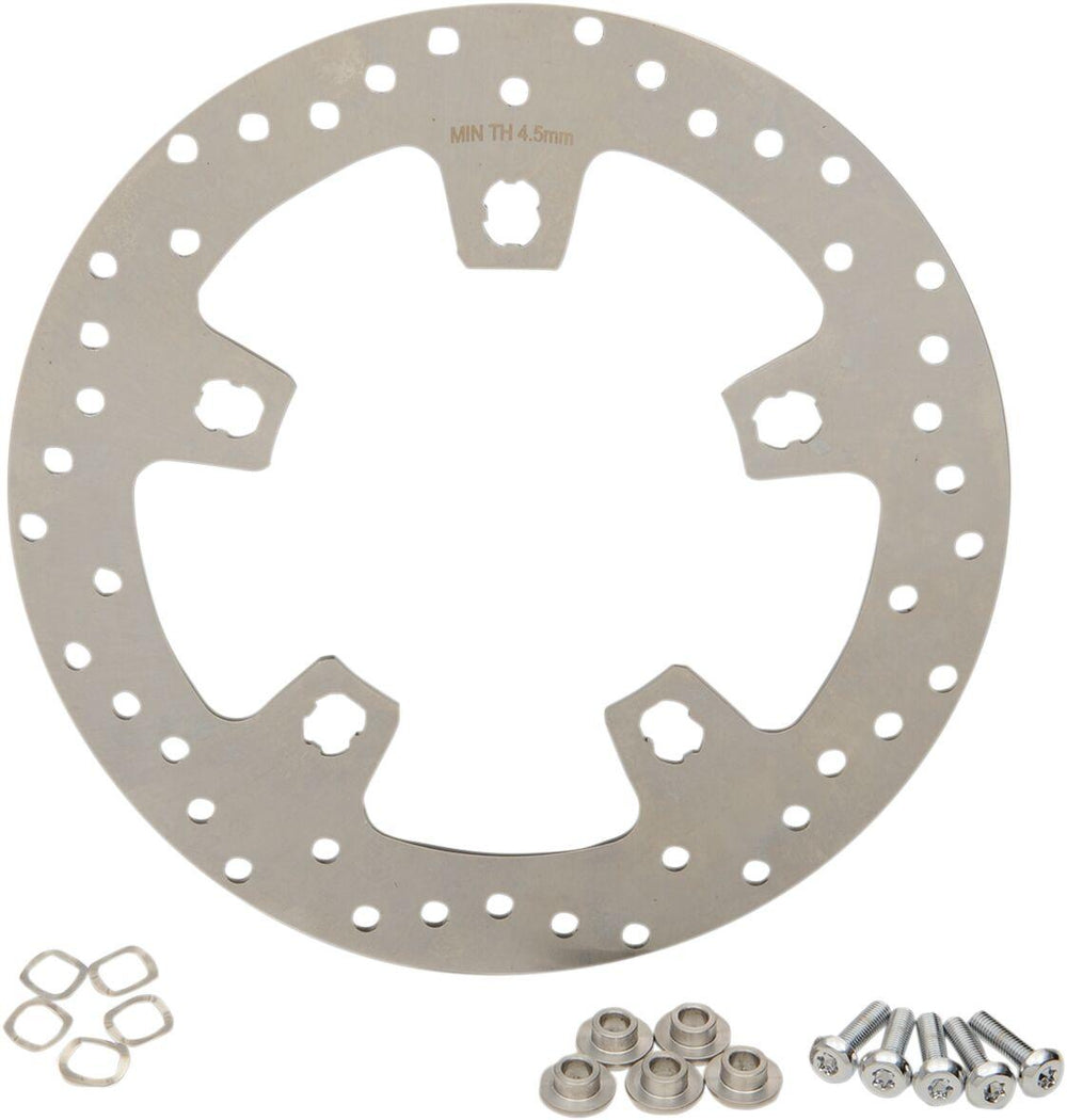 Drag Specialties Custom 11.5" Front Brake Discs For Harley Davidson FLHR 1450 2000-2003 - Chrome Ground