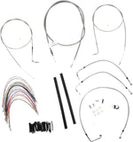 Burly Handlebar Cable Brake Hose Kit For Harley Davidson FLHR 1340 1997-1998 40.5cm (16") - Silver