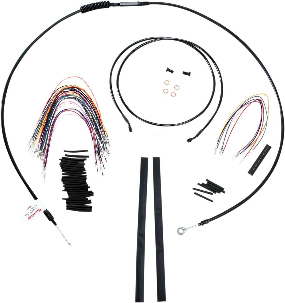 Burly Cable Line Kit for Ape Hanger Handlebars For Harley Davidson FLHT 1584 2008-2010 38cm (15") - Black