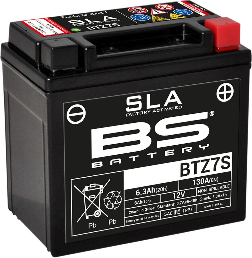 BS Battery SLA AGM Battery For Buell 1125 R 2009 - Black