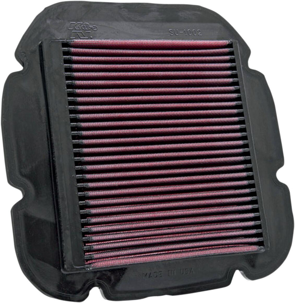 K&N High Flow Air Filter For Suzuki DL 1000 2002-2007 - Black Red