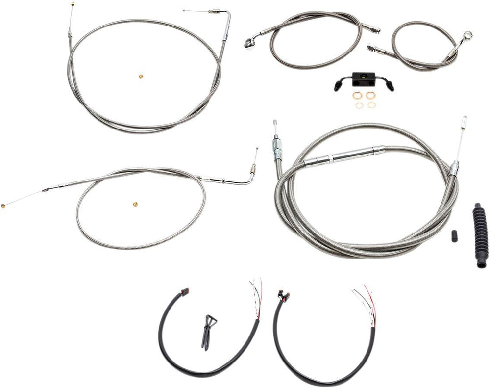 LA Choppers Handlebar Cable/Brake Hose Kit For Harley Davidson FXDB 1584 2012-2013 45.5 cm - 51 cm (18" - 20") - Clear-Coated