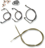 LA Choppers Standard Stainless Braided Handlebar Cable/Brake Hose Kit For Harley Davidson FLHR 1584 2008-2011 30.5 cm - 35.5 cm (12" - 14") - Clear-Coated